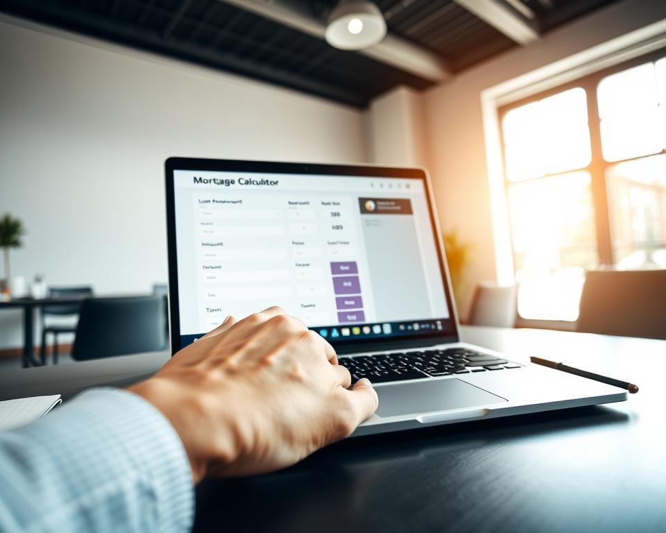 Inputting your information into a mortgage calculator