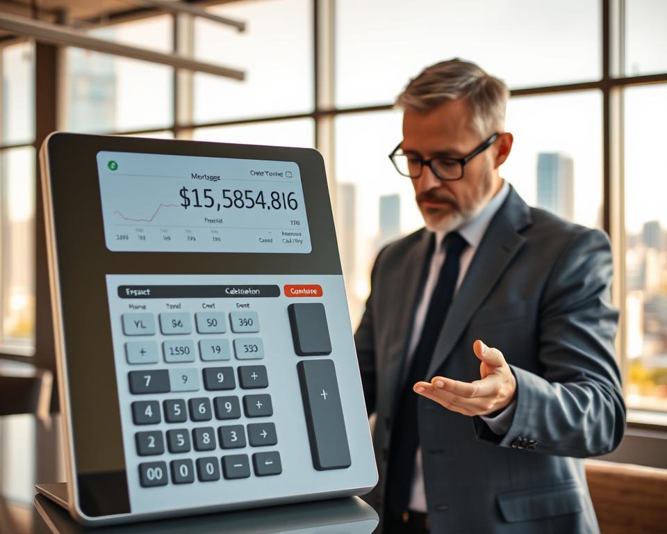 Mortgage calculator for visualizing the long-term financial commitment of a loan