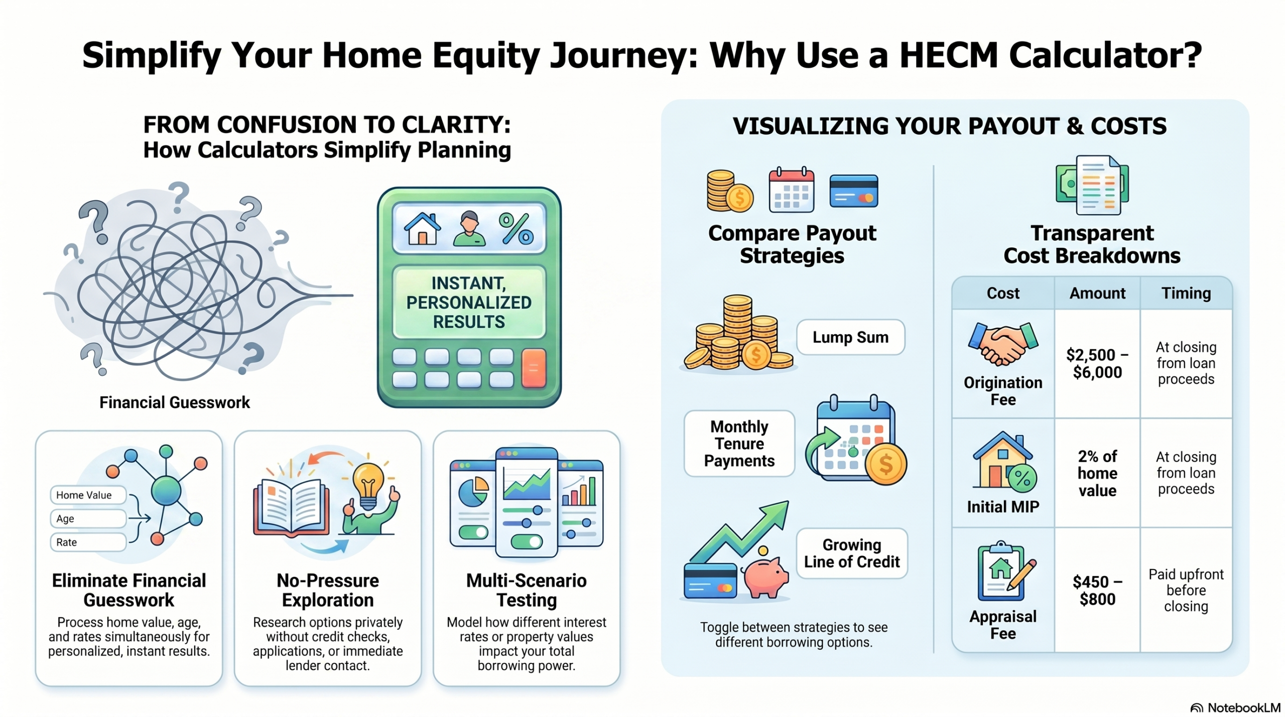 HECM reverse mortgage calculator infographic