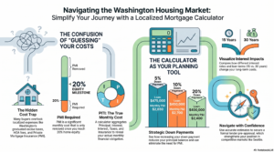 how a localized mortgage calculator aids in Washington housing decisions, highlighting costs and loan options.